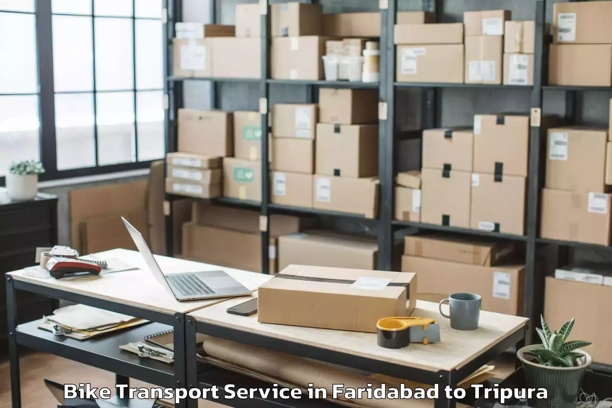 Book Faridabad to Hezamara Bike Transport Online